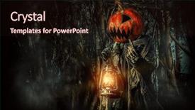  Presentation with lantern - Beautiful slides featuring ghost characters - halloween character a terrible jack-lantern backdrop and a wine colored foreground