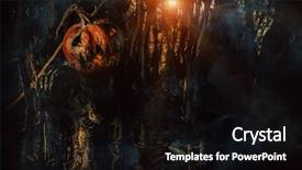  Presentation with ghost - Slides enhanced with ghost characters - halloween character a terrible jack-lantern background and a black colored foreground