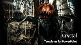  Presentation with ghost - Audience pleasing PPT theme consisting of ghost characters - halloween character a terrible jack-lantern backdrop and a black colored foreground
