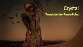  Presentation with lantern - Presentation theme featuring ghost characters - halloween legend portrait of jack-lantern background and a wine colored foreground