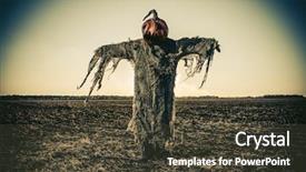  Presentation with lantern - Amazing theme having ghost characters - halloween legend portrait of jack-lantern backdrop and a dark gray colored foreground