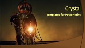  Presentation with lantern - Presentation theme consisting of ghost characters - halloween legend portrait of jack-lantern background and a wine colored foreground