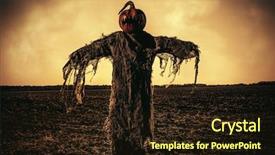  Presentation with lantern - Colorful slide deck enhanced with ghost characters - halloween legend portrait of jack-lantern backdrop and a wine colored foreground