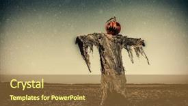  Presentation with lantern - Colorful PPT layouts enhanced with ghost characters - halloween legend portrait of jack-lantern backdrop and a tawny brown colored foreground