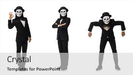  Presentation with ghost - PPT layouts having ghost characters - man with scary mask isolated background and a light gray colored foreground