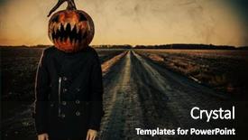  Presentation with lantern - Presentation theme consisting of ghost characters - modern jack-lantern with a pumpkin background and a wine colored foreground