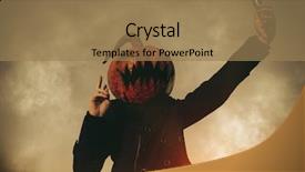  Presentation with lantern - Beautiful theme featuring ghost characters - modern jack-lantern with a pumpkin backdrop and a coral colored foreground