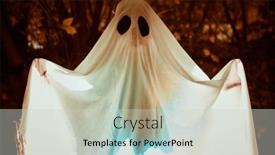  Presentation with white sheet - Slides featuring ghost-child-under-a-white background and a light gray colored foreground