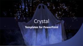  Presentation with dark forest - Beautiful PPT theme featuring ghost-child-under-a-white backdrop and a navy blue colored foreground