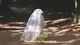  Presentation with ghost - Presentation theme featuring ghost-dog-dog-under-sheet background and a violet colored foreground