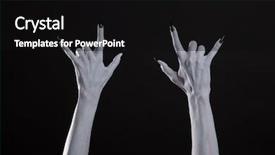  Presentation with metal music - Cool new slide deck with ghost hands showing heavy metal backdrop and a black colored foreground