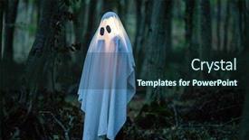  Presentation with dark forest - Presentation theme enhanced with ghost-in-a-dark-forest background and a wine colored foreground