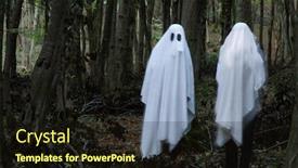  Presentation with dark forest - Slide set with ghost-in-a-dark-forest background and a wine colored foreground