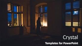  Presentation with ghost spirit - Theme consisting of ghost-in-abandoned-haunted-house background and a black colored foreground