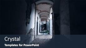  Presentation with ghost - Presentation with ghost-in-abandoned-haunted-house background and a ocean colored foreground