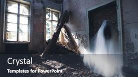  Presentation with ghost spirit - PPT layouts featuring ghost-in-abandoned-haunted-house background and a tawny brown colored foreground