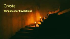  Presentation with ghost spirit - PPT theme consisting of ghost-in-abandoned-haunted-house background and a wine colored foreground