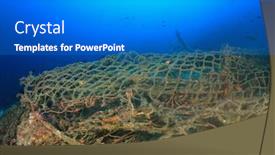  Presentation with fishing net - Slides with ghost-net-abandoned-fishing-net background and a gray colored foreground