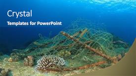  Presentation with coral - PPT theme with ghost-net-snagged-on-coral background and a teal colored foreground