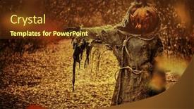  Presentation with ghost - Presentation design with ghost-of-jack-o-lantern background and a tawny brown colored foreground