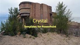  Presentation with ghost - Beautiful PPT theme featuring ghost town in eastern europe backdrop and a tawny brown colored foreground