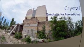  Presentation with ghost - PPT theme having ghost town in eastern europe background and a sky blue colored foreground