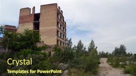  Presentation with ghost - Audience pleasing slide set consisting of ghost town in eastern europe backdrop and a tawny brown colored foreground
