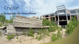  Presentation with ghost - Amazing presentation design having ghost town in eastern europe backdrop and a light blue colored foreground