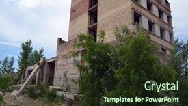  Presentation with ghost - Beautiful slide set featuring ghost town in eastern europe backdrop and a wine colored foreground