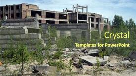  Presentation with ghost - Presentation design consisting of ghost town in eastern europe background and a tawny brown colored foreground