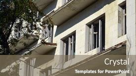  Presentation with communism - Theme having ghost-town-in-eastern-europe background and a violet colored foreground