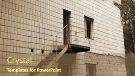  Presentation with summer camp - Presentation design consisting of ghost-town-in-eastern-europe background and a violet colored foreground