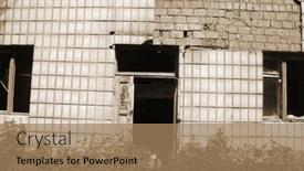  Presentation with summer camp - Slides having ghost-town-in-eastern-europe background and a coral colored foreground