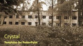  Presentation with summer camp - Slide set with ghost-town-in-eastern-europe background and a tawny brown colored foreground