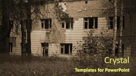  Presentation with communism - PPT theme consisting of ghost-town-in-eastern-europe background and a tawny brown colored foreground