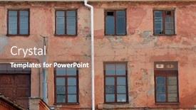  Presentation with ghost - Beautiful PPT theme featuring ghost town old industrial area kiev ukraine backdrop and a coral colored foreground