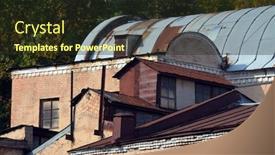  Presentation with ghost - Slide set with old industrial area kiev ukraine background and a wine colored foreground