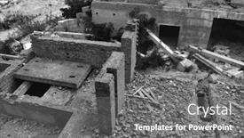  Presentation with ghost - Presentation theme having ghost-town-old-industrial-area background and a gray colored foreground