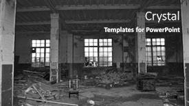  Presentation with area - Cool new presentation theme with ghost-town-old-industrial-area backdrop and a dark gray colored foreground