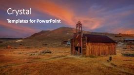  Presentation with ghost - Audience pleasing theme consisting of ghost-town-preserve-in-bodie backdrop and a red colored foreground