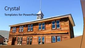  Presentation with ghost - Cool new slides with ghost town school backdrop and a light blue colored foreground