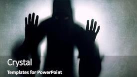  Presentation with ghost - Cool new PPT layouts with ghostly figure behind a dusty backdrop and a black colored foreground