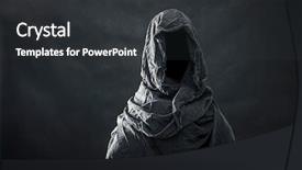  Presentation with figure enlightenment - Colorful PPT layouts enhanced with ghostly figure in the dark backdrop and a dark gray colored foreground