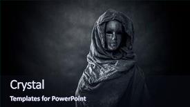  Presentation with figure enlightenment - Theme with ghostly figure in the dark background and a wine colored foreground