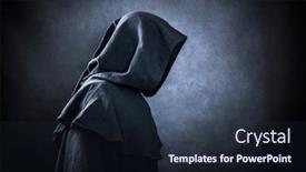  Presentation with figure enlightenment - Cool new slide set with ghostly figure in the dark backdrop and a wine colored foreground