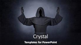  Presentation with dark - Slides consisting of ghostly-figure-with-hands-up background and a wine colored foreground