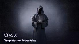  Presentation with light in dark - Presentation theme having ghostly-figure-with-light background and a wine colored foreground