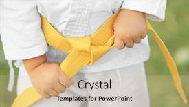  Presentation with outdoors - Beautiful PPT layouts featuring gi - little child in karategi outdoors backdrop and a lemonade colored foreground