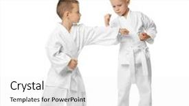  Presentation with white parents and black children - PPT layouts with gi - little children practicing karate background and a  colored foreground
