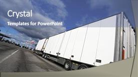  Presentation with sky blue - Slide deck with giant clean white truck super background and a ocean colored foreground